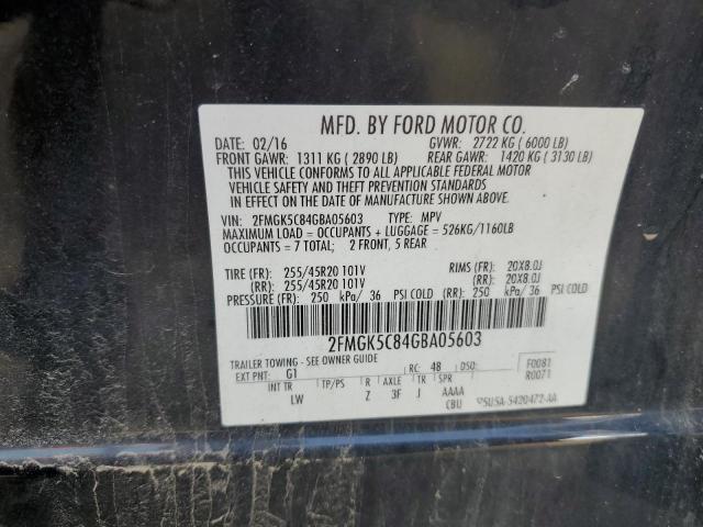 Photo 12 VIN: 2FMGK5C84GBA05603 - FORD FLEX SEL 