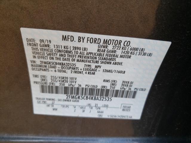 Photo 9 VIN: 2FMGK5C84KBA32535 - FORD FLEX SEL 