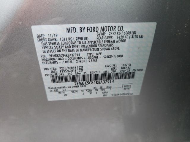 Photo 9 VIN: 2FMGK5C84KBA37914 - FORD FLEX SEL 