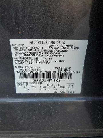 Photo 13 VIN: 2FMGK5C85FBA11652 - FORD FLEX 