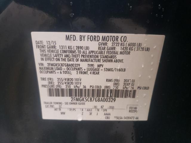 Photo 13 VIN: 2FMGK5C87GBA00329 - FORD FLEX 