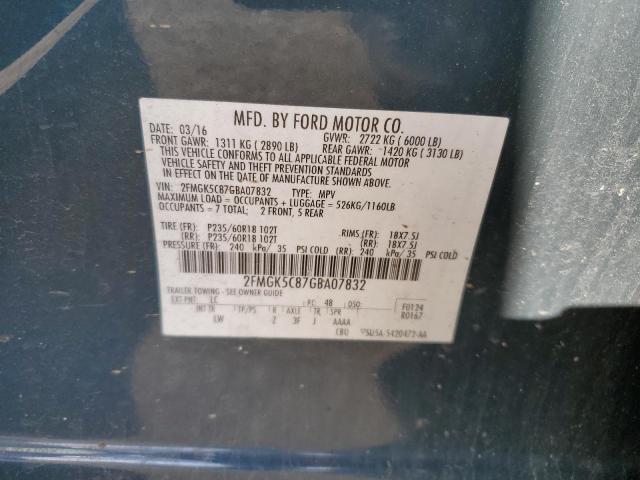 Photo 12 VIN: 2FMGK5C87GBA07832 - FORD FLEX SEL 