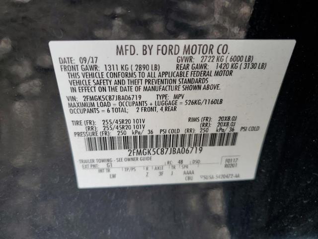 Photo 12 VIN: 2FMGK5C87JBA06719 - FORD FLEX SEL 