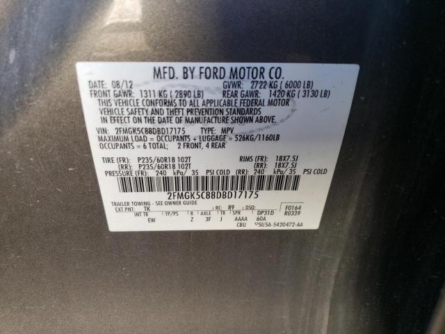 Photo 12 VIN: 2FMGK5C88DBD17175 - FORD FLEX 