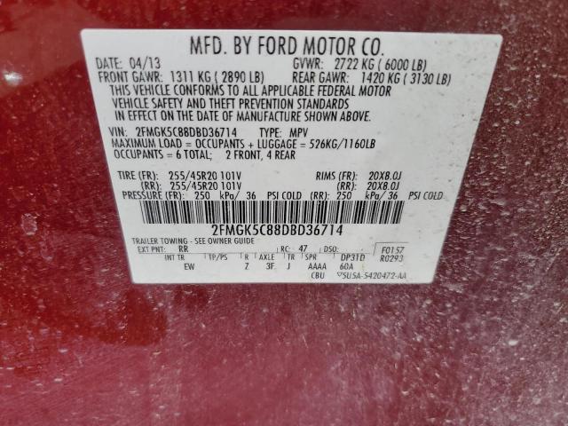 Photo 12 VIN: 2FMGK5C88DBD36714 - FORD FLEX 