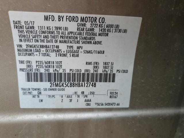 Photo 13 VIN: 2FMGK5C88HBA12748 - FORD FLEX SEL 