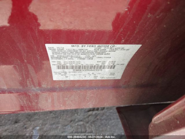 Photo 8 VIN: 2FMGK5C89GBA23370 - FORD FLEX 