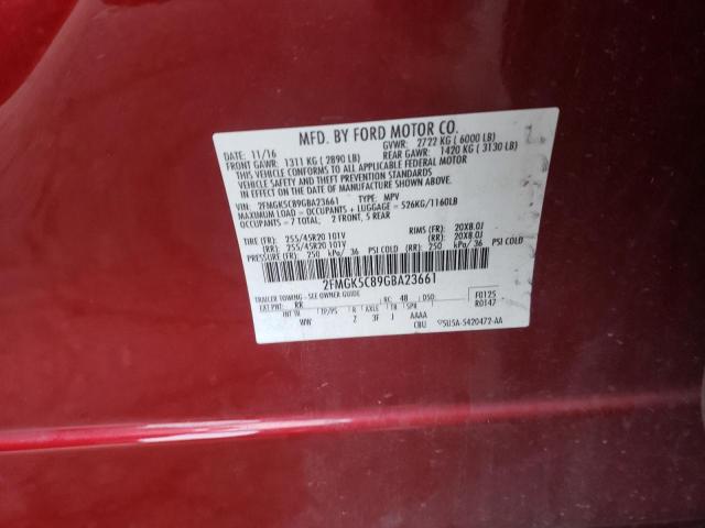 Photo 9 VIN: 2FMGK5C89GBA23661 - FORD FLEX SEL 