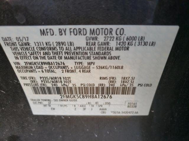 Photo 9 VIN: 2FMGK5C89HBA12676 - FORD FLEX SEL 