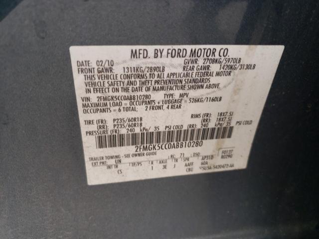 Photo 11 VIN: 2FMGK5CC0ABB10280 - FORD FLEX 