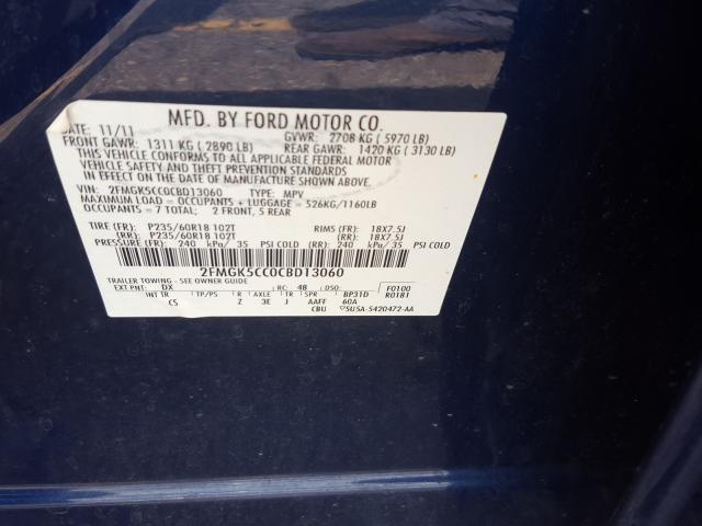 Photo 9 VIN: 2FMGK5CC0CBD13060 - FORD FLEX SEL 