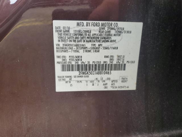 Photo 12 VIN: 2FMGK5CC1ABB10465 - FORD FLEX 