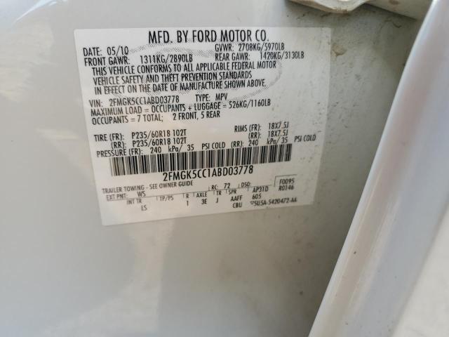 Photo 11 VIN: 2FMGK5CC1ABD03778 - FORD FLEX 