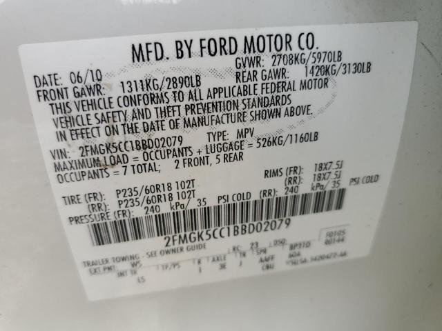 Photo 13 VIN: 2FMGK5CC1BBD02079 - FORD FLEX 