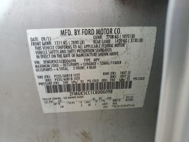 Photo 13 VIN: 2FMGK5CC1CBD06098 - FORD FLEX SEL 