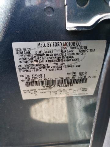 Photo 12 VIN: 2FMGK5CC2ABA28910 - FORD FLEX SEL 