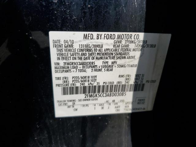 Photo 11 VIN: 2FMGK5CC3ABD03085 - FORD FLEX SEL 