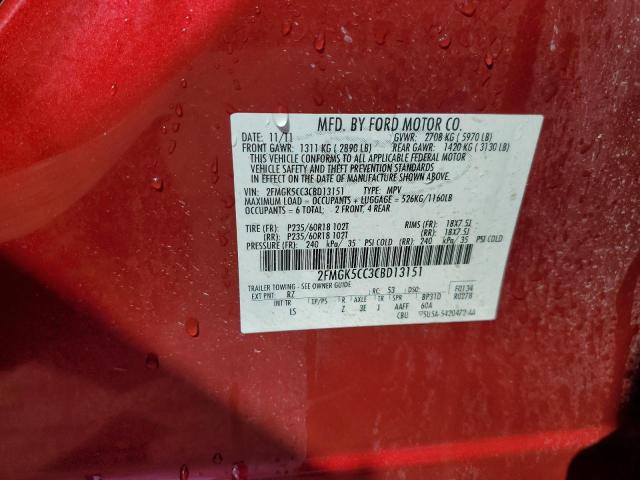 Photo 12 VIN: 2FMGK5CC3CBD13151 - FORD FLEX 