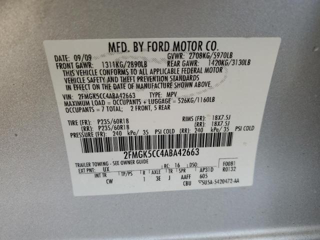 Photo 12 VIN: 2FMGK5CC4ABA42663 - FORD FLEX 