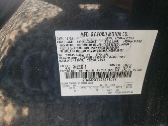 Photo 9 VIN: 2FMGK5CC4ABA71029 - FORD FLEX SEL 