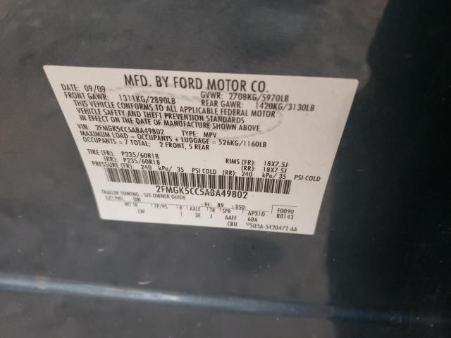 Photo 9 VIN: 2FMGK5CC5ABA49802 - FORD FLEX SEL 