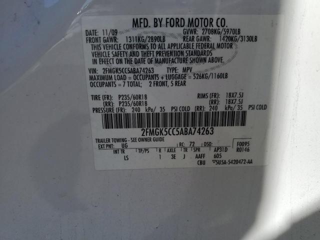 Photo 12 VIN: 2FMGK5CC5ABA74263 - FORD FLEX 