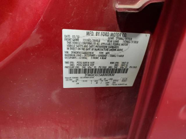 Photo 12 VIN: 2FMGK5CC5ABD02830 - FORD FLEX 