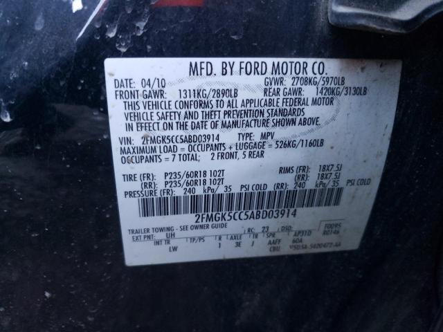 Photo 9 VIN: 2FMGK5CC5ABD03914 - FORD FLEX SEL 