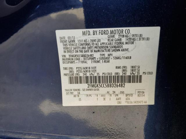 Photo 12 VIN: 2FMGK5CC5BBD26482 - FORD FLEX SEL 