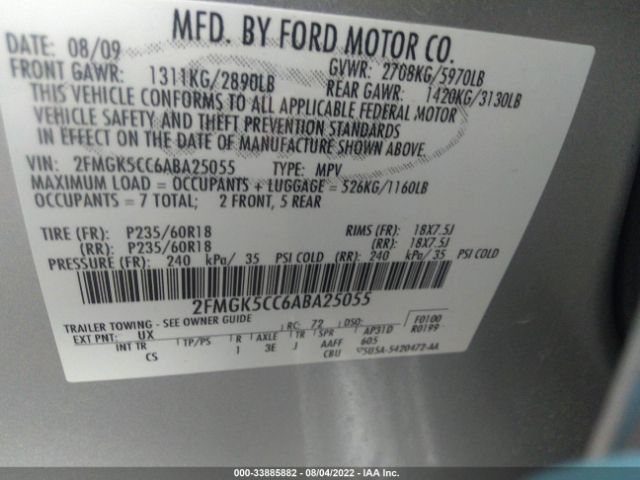 Photo 8 VIN: 2FMGK5CC6ABA25055 - FORD FLEX 