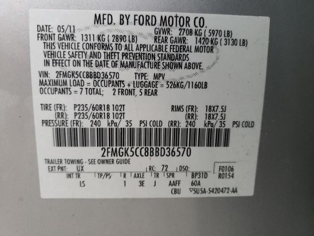 Photo 12 VIN: 2FMGK5CC8BBD36570 - FORD FLEX 