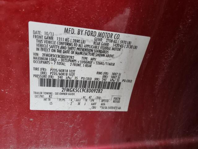 Photo 13 VIN: 2FMGK5CC9CBD09282 - FORD FLEX SEL 