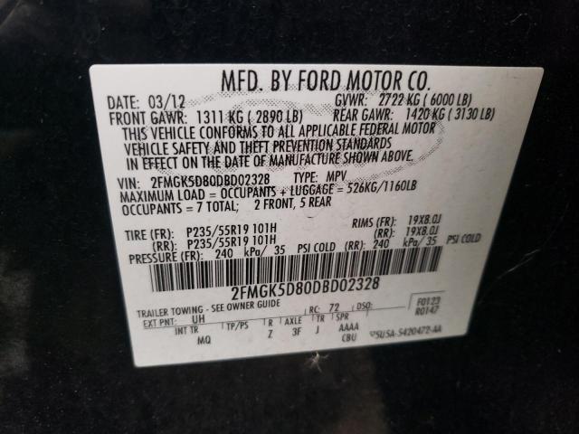 Photo 11 VIN: 2FMGK5D80DBD02328 - FORD FLEX 