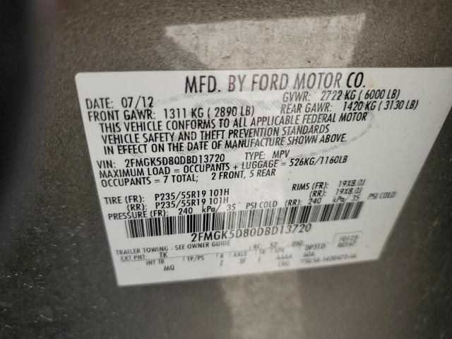 Photo 12 VIN: 2FMGK5D80DBD13720 - FORD FLEX LIMIT 