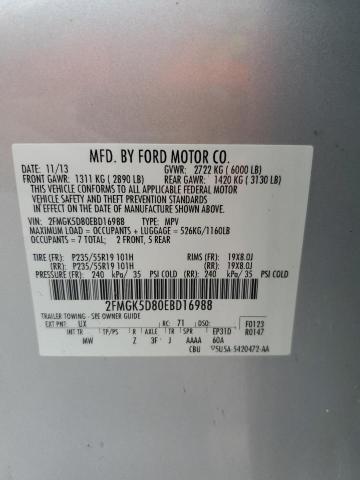 Photo 13 VIN: 2FMGK5D80EBD16988 - FORD FLEX LIMIT 