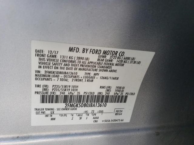 Photo 13 VIN: 2FMGK5D80JBA13610 - FORD FLEX 