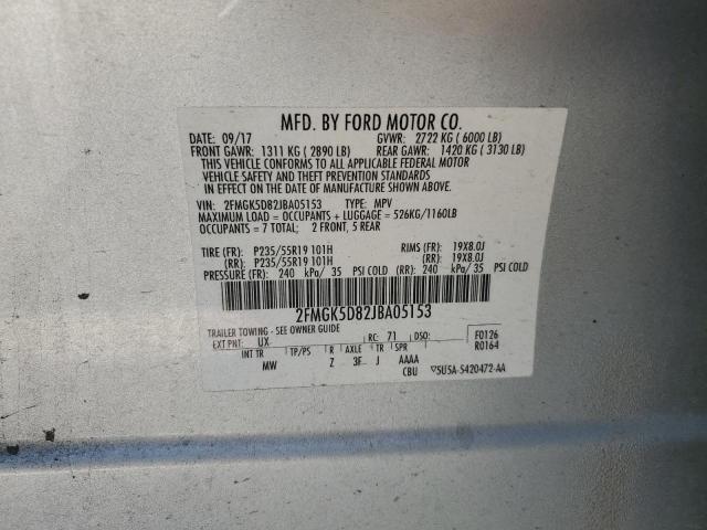 Photo 12 VIN: 2FMGK5D82JBA05153 - FORD FLEX LIMIT 