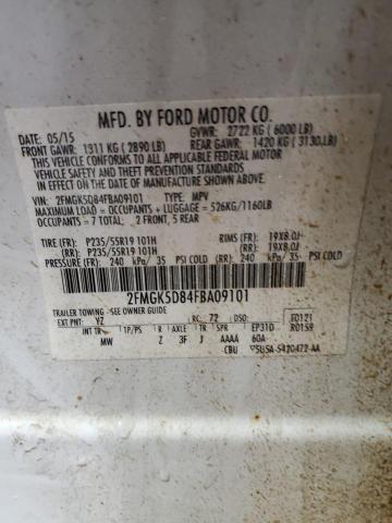 Photo 11 VIN: 2FMGK5D84FBA09101 - FORD FLEX 