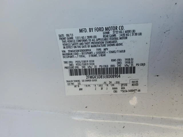 Photo 12 VIN: 2FMGK5D85EBD08904 - FORD FLEX LIMIT 