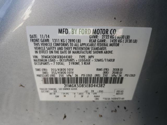 Photo 9 VIN: 2FMGK5D85EBD44382 - FORD FLEX 