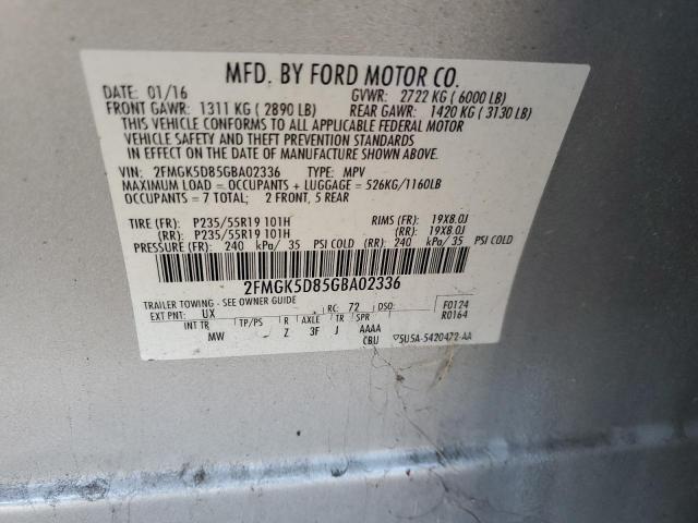 Photo 12 VIN: 2FMGK5D85GBA02336 - FORD FLEX LIMIT 