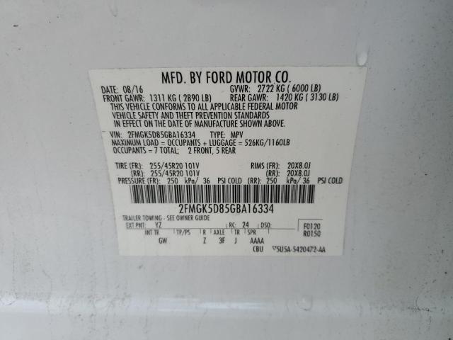 Photo 12 VIN: 2FMGK5D85GBA16334 - FORD FLEX LIMIT 