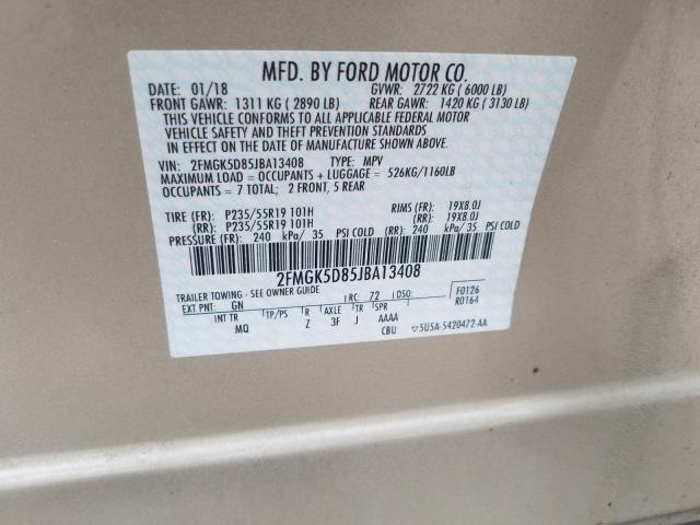 Photo 9 VIN: 2FMGK5D85JBA13408 - FORD FLEX 