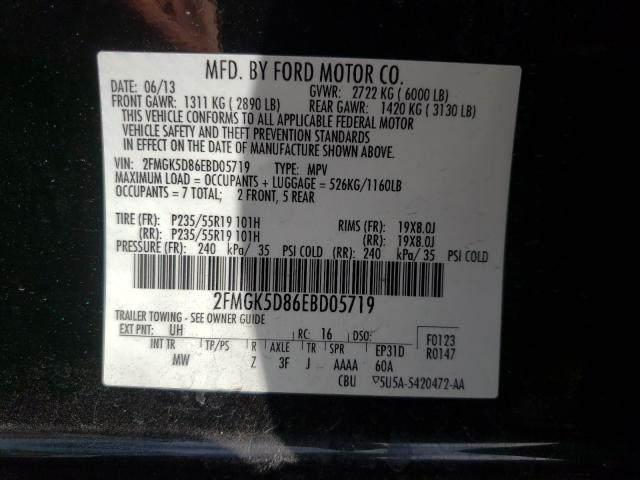 Photo 9 VIN: 2FMGK5D86EBD05719 - FORD FLEX LIMIT 