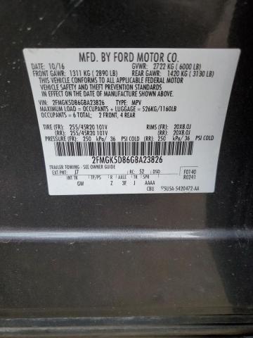 Photo 12 VIN: 2FMGK5D86GBA23826 - FORD FLEX LIMIT 