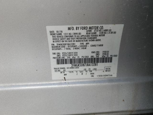 Photo 13 VIN: 2FMGK5D87JBA13281 - FORD FLEX LIMIT 