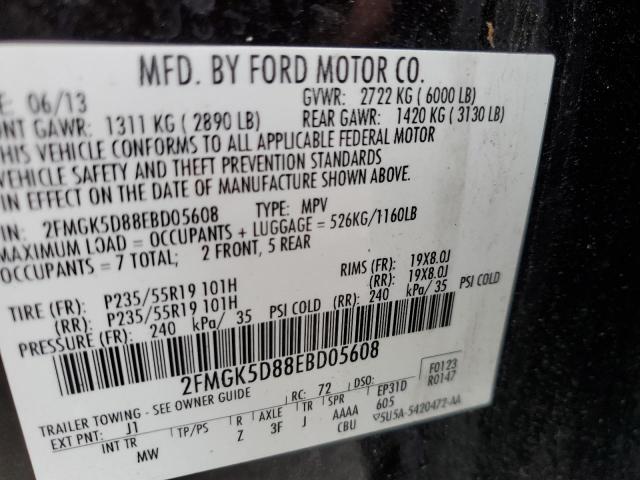 Photo 11 VIN: 2FMGK5D88EBD05608 - FORD FLEX 