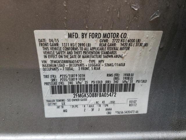 Photo 11 VIN: 2FMGK5D88FBA05472 - FORD FLEX LIMIT 