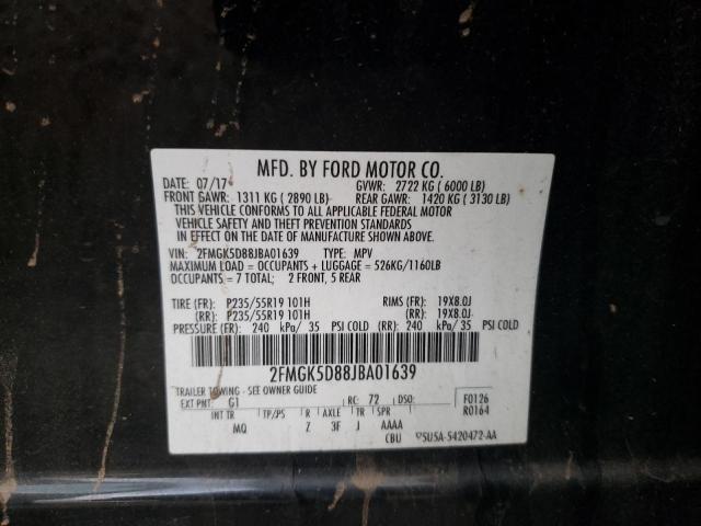 Photo 11 VIN: 2FMGK5D88JBA01639 - FORD FLEX LIMIT 