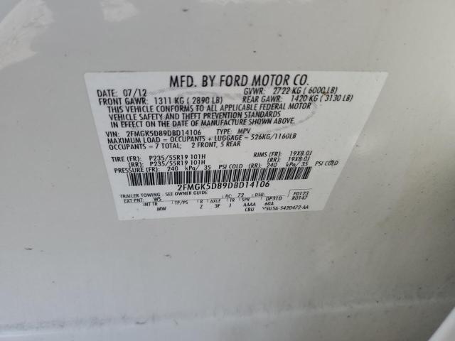 Photo 13 VIN: 2FMGK5D89DBD14106 - FORD FLEX LIMIT 